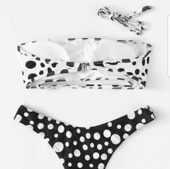BLACK AND WHITE POLKA-DOT DOT PRINT BIKINI - Picture 5 of 5